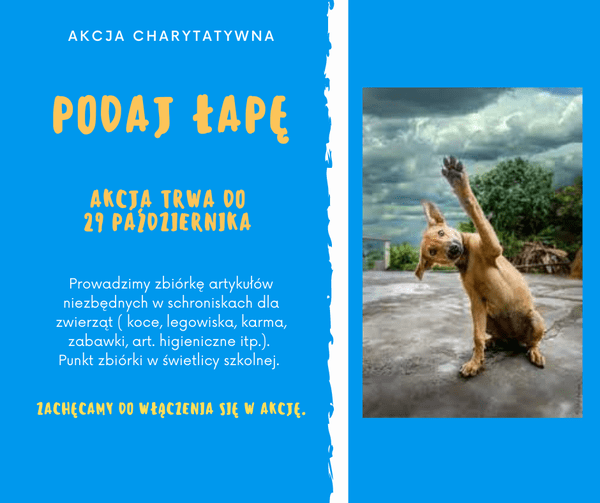 Akcja charytatywna “Podaj łapę”