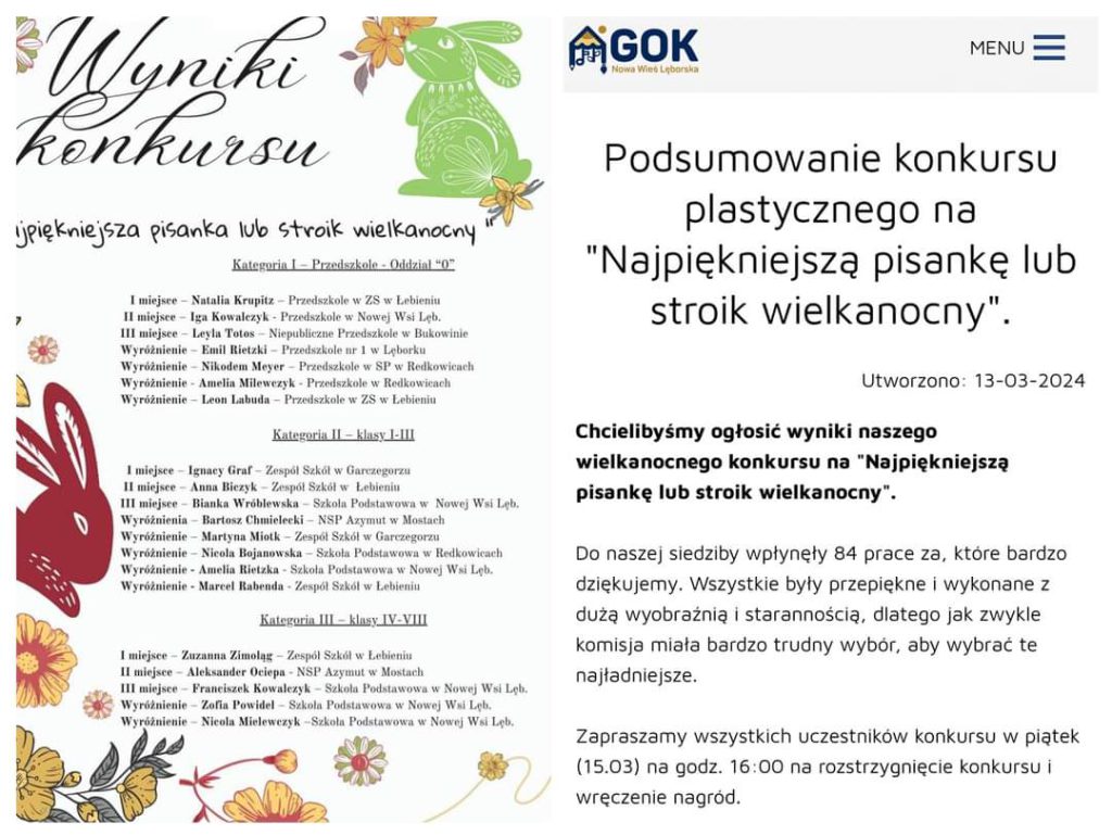 Konkurs wielkanocny